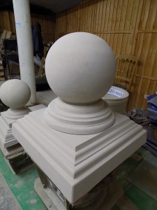20 inch Large Stone Pier Cap and Ball Final.