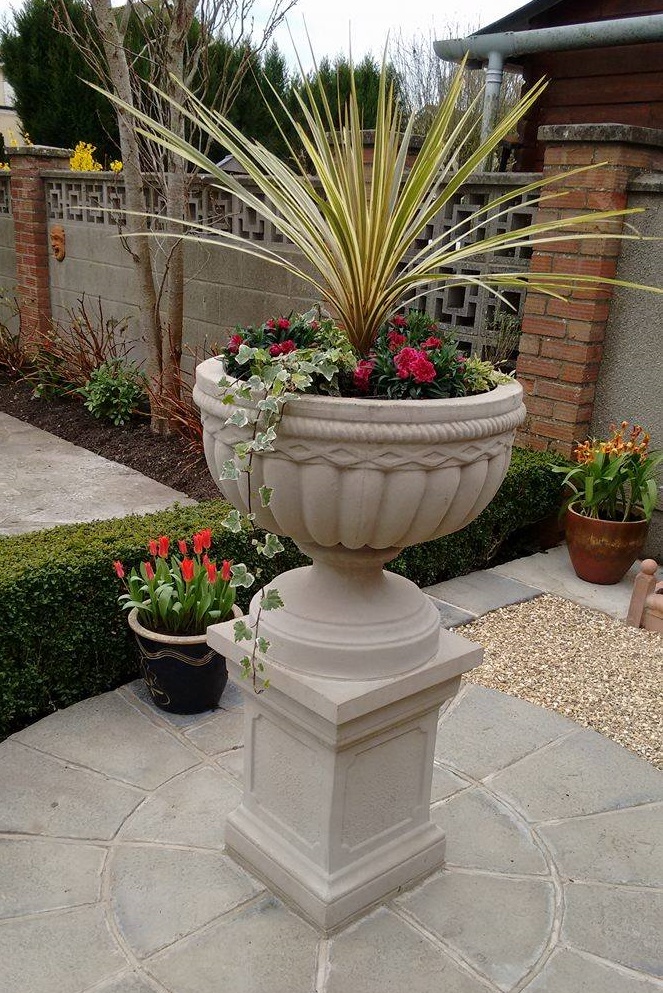 UK Cast Stone Urn Planters.