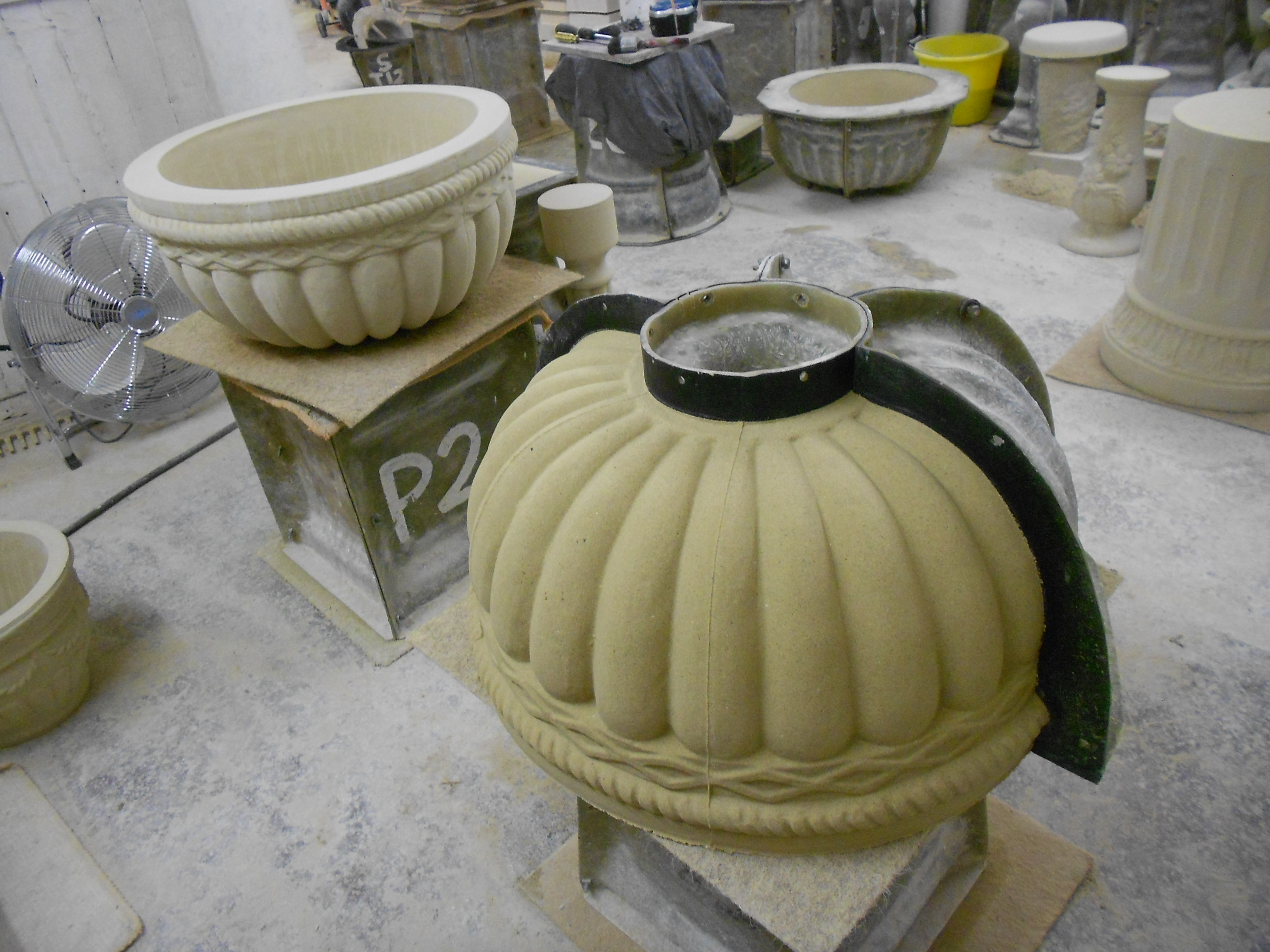 London Cast Stone Pot and Planters.
